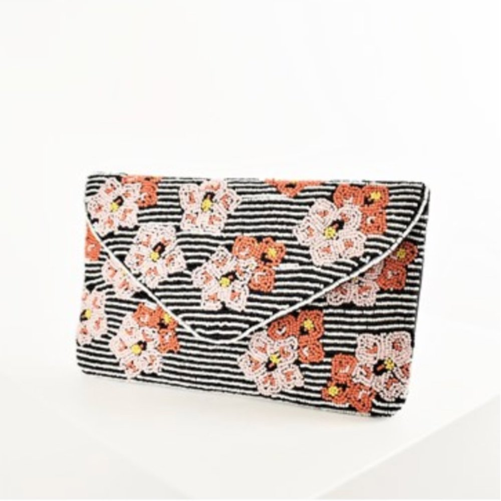 Handmade Beaded Floral Clutch